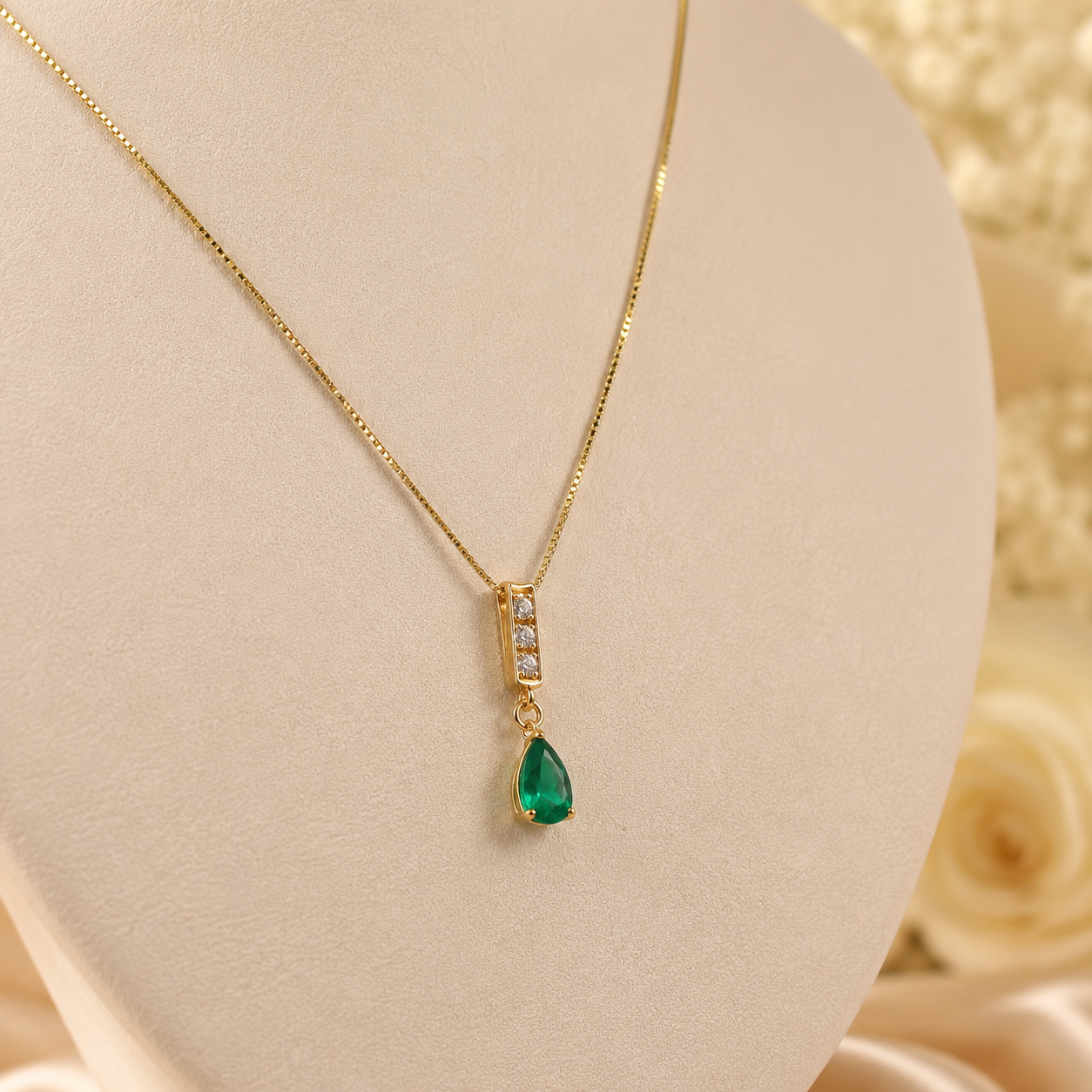 VERDE ATRACCIÓN | Collar con colgante de esmeralda para dama