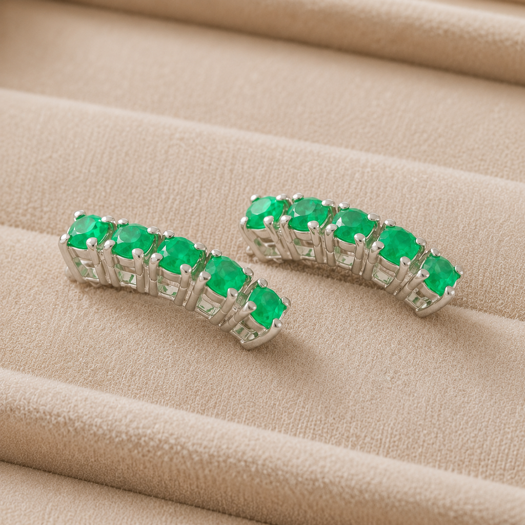 VIRELLA — Aretes en Plata y Esmeralda