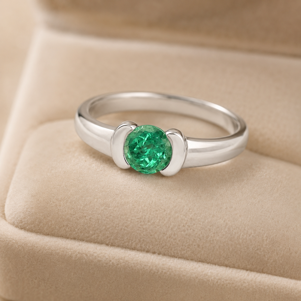 ALMA VERDE — Anillo en Plata Paladio y Esmeralda