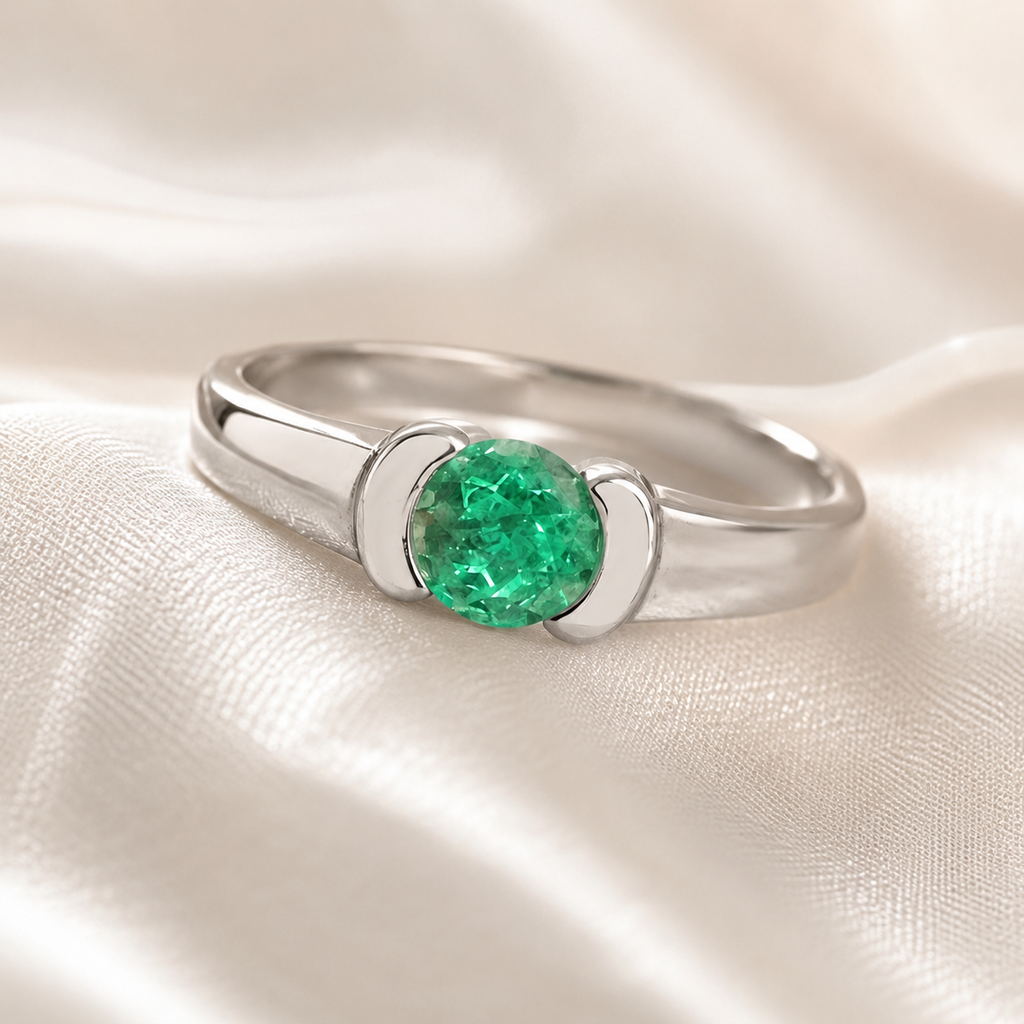 ALMA VERDE — Anillo en Plata Paladio y Esmeralda