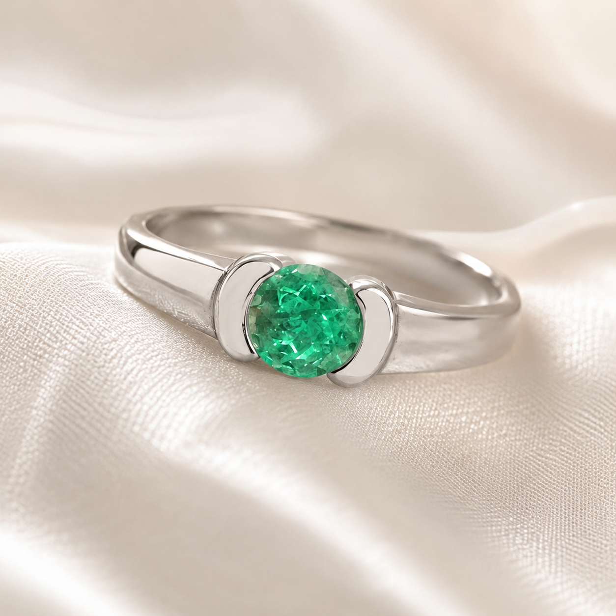 ALMA VERDE — Anillo en Plata Paladio y Esmeralda
